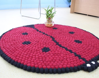 Alfombra de pompones | Etsy 3 pies 2 5 pulgadas redondas alfombra de pompones Hecho con