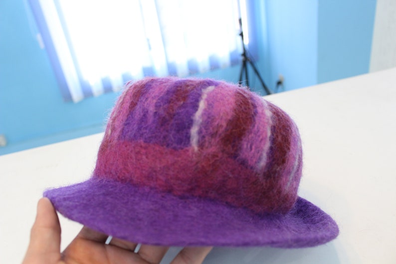 Unique Color Wool Felt Hatfelted Cloche Hat Ladies Felt Etsy