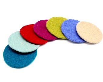 Wool Felt Coasters - Handmade Woolen Coasters - Housewarming Gifts - Kitchen Linen - Set of 4