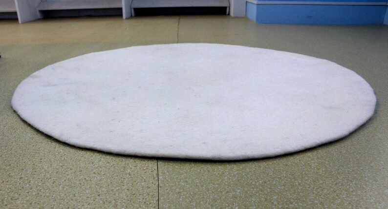 100cm Felt Plain Mat White Round Rug Home And Office From Nepal Free