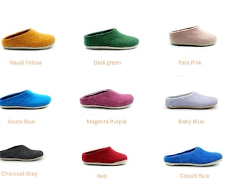 Wool Indoor Slippers | Choose your colors | Handmade Wool Indoor Slipper | Unisex Footwear