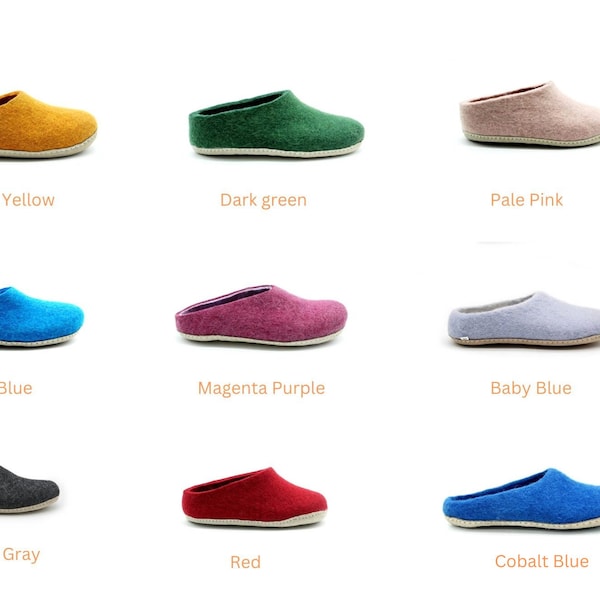 Wool Indoor Slippers | Choose your colors | Handmade Wool Indoor Slipper | Unisex Footwear