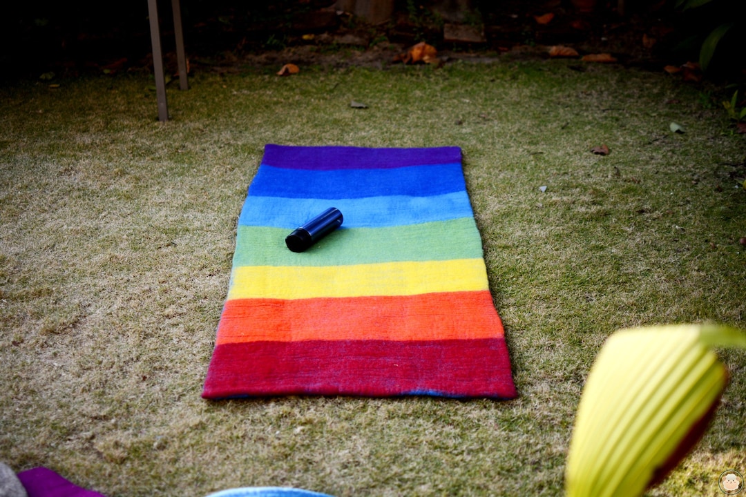 Felted Colorful Wool Rectangle Mat Seven Colors Yoga Mat for Etsy