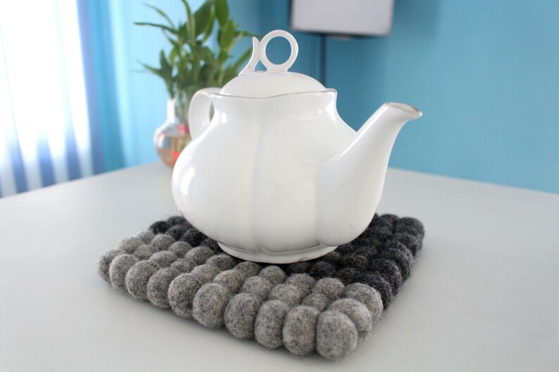 Felt Ball Trivet / Square Trivet / Handcrafted Wool Trivet / Etsy