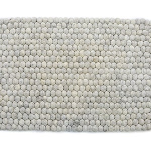 Handmade Felt Ball Rug - Rectangle Wool Rug - Pom Pom Carpet - Felted Wool Ball Carpet - Living Room Rug - Ecofriendly Rug - Home Decor