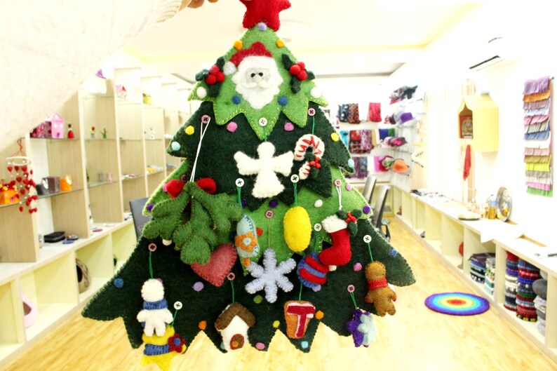 merry christmas tree. 42X33 cm christmas tree handmade tree-gift-ornaments-kids felted tree