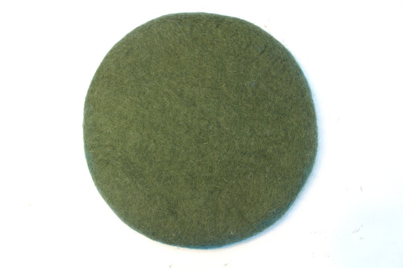 Wool Round Felt Cushion 35 CM Handmade 2 Sided Felted Etsy