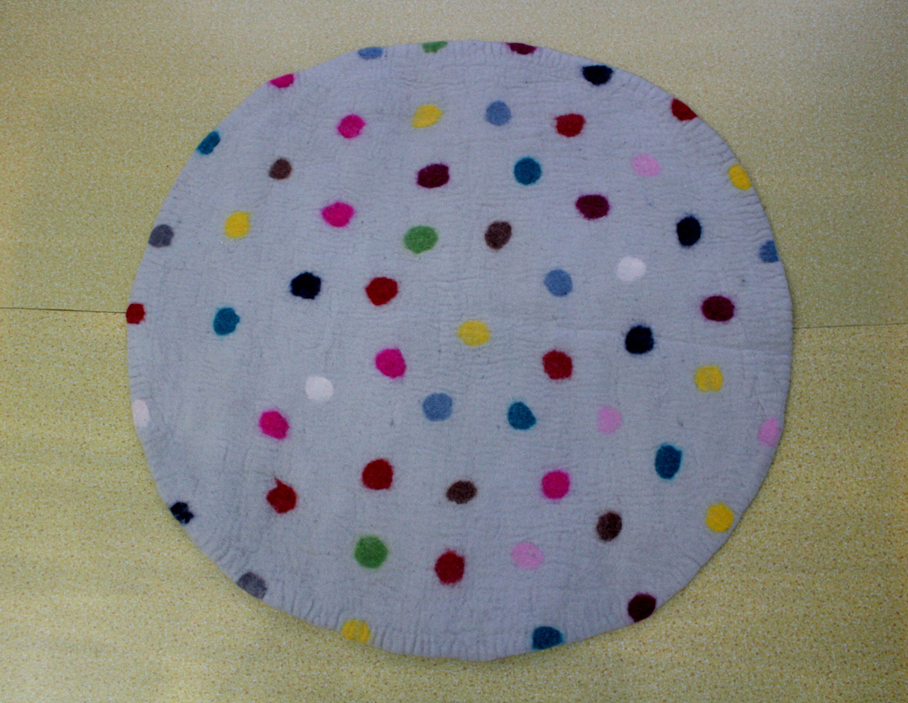 Plain Rug / Dot Design Carpet / Wool Nursery Rug / Handmade Etsy