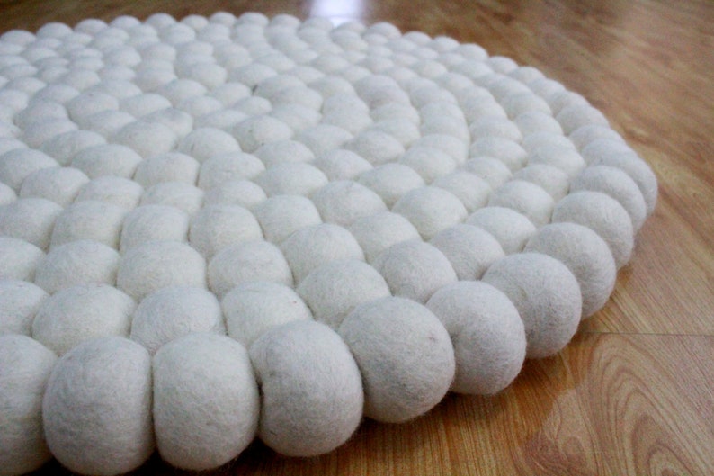 Felt Ball Rug 50 CM to 120 CM 5 CM Ball Rug Wool Felted Etsy