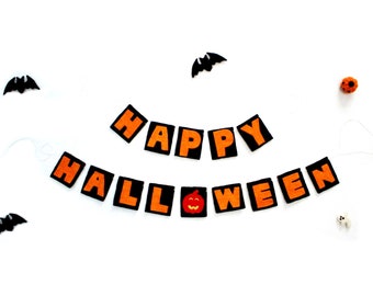 Happy Halloween Garland - Halloween Decoration - Happy Halloween Sign - Halloween Decor - Festive Banner - Wall hanging Banner