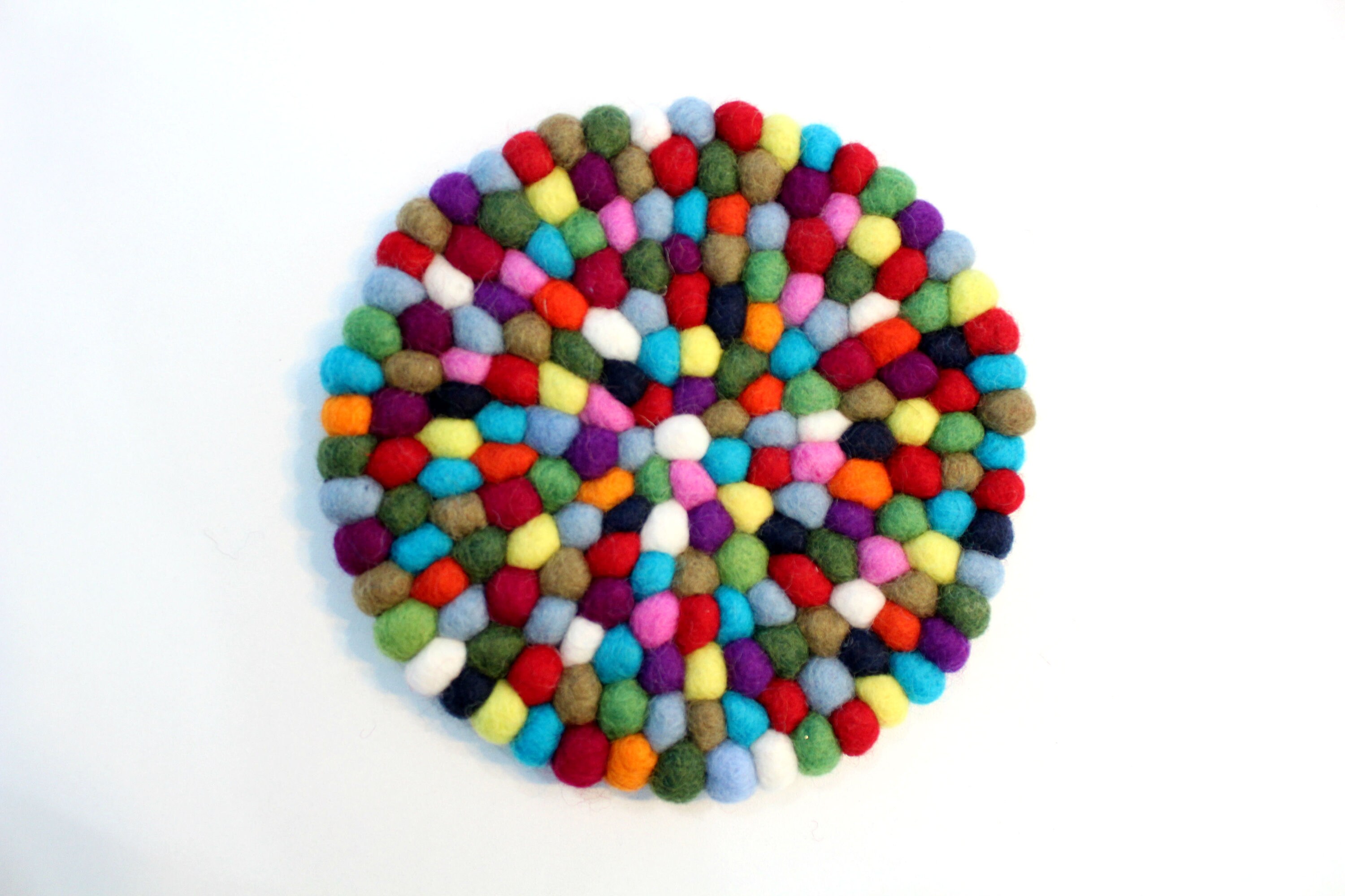 Felt Rainbow Trivet 10 mm Wool Balls Multicolor Trivet Etsy