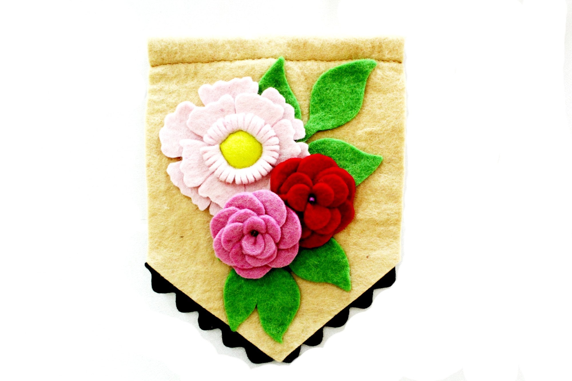 27X28cm Felt Banner Handmade Felt Banner Felt Flower Etsy