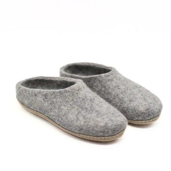 Gray Wool Slipper | Handmade Eco Friendly Felted Slippers From Natural Wool - For Home and Office