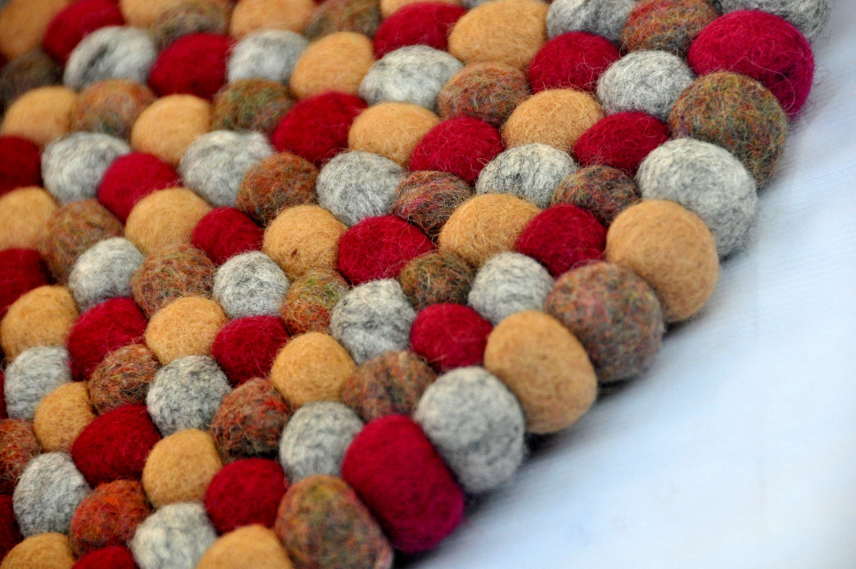 90300 cm Felt ball rug Handmade in Nepal Felted Ball Rugs Etsy