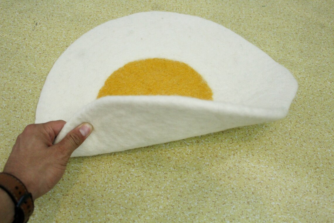 Felt Round Egg Chair pad 42 CM 100 Natural Wool Handmade Etsy