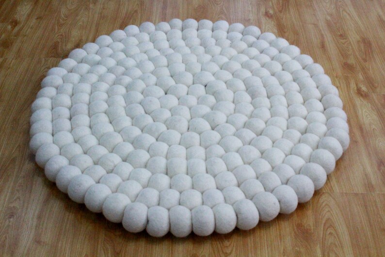 Felt Ball Rug 50 CM to 120 CM 5 CM Ball Rug Wool Felted Etsy