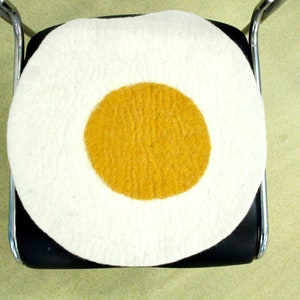 Wool Seat Mat (Egg-Designed) 42 cm| Handmade Wool Felted Chair Pad: Comfortable Seating| Unique and Creative Seat Pad