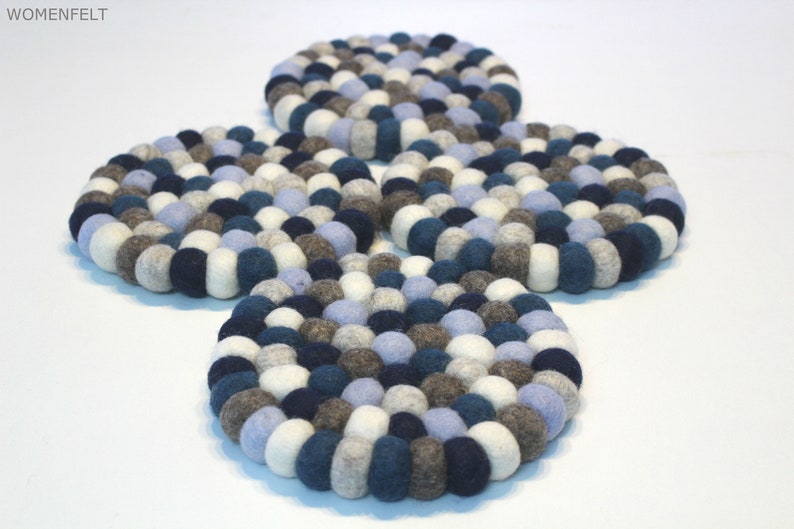 Set of 320 CM Handmade Felt ball Trivet Wool Ball Hotpads Etsy