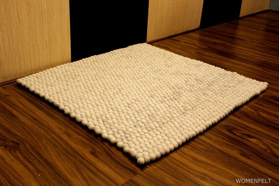 40x60 Cm Beautiful Square Felt Ball Rug Home And Office Etsy