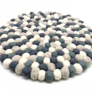 Felt Ball Seat Pad (35 cm) | Handmade Chair Pad for your Home and Office| Wool Ball Chair Cushion: Soft and Durable