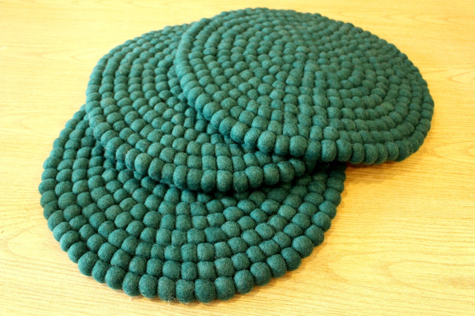 Felt Ball Round Chair Pad Handmade Pom Pom Chair Mat 40 cm Etsy