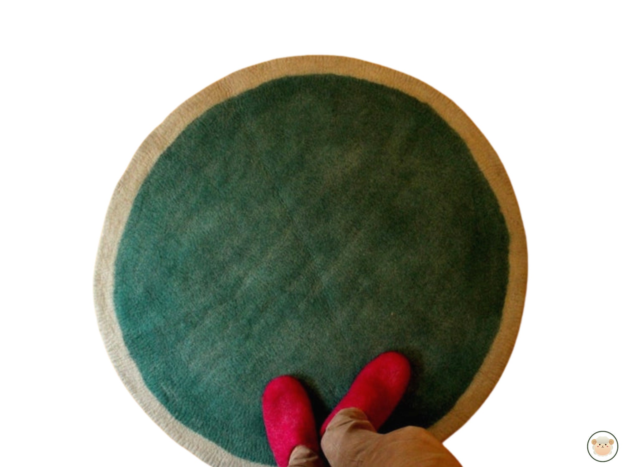 Wool Nursery Rug 60 CM to 250 CM Green and Gray Plain Mat Etsy