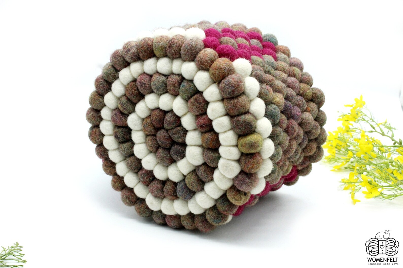 Felted Handmade Storage Basket Felt Ball Basket Storage Etsy