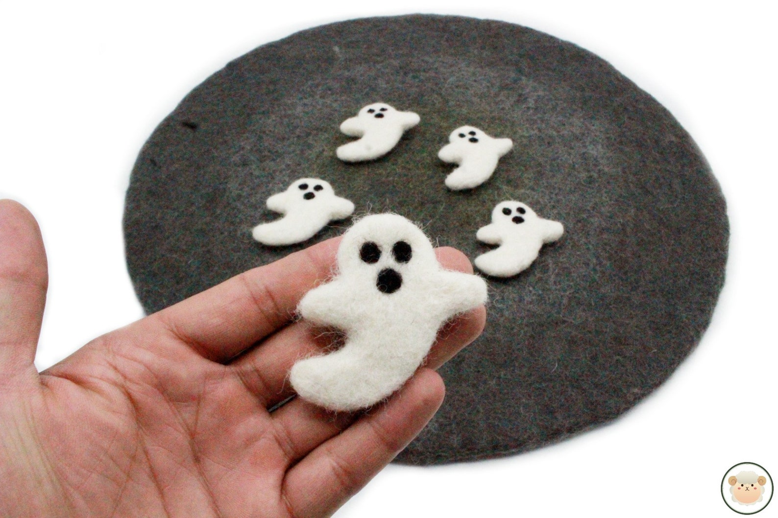 10 Pcs Needle Felted Ghost Ornament Ghost Felt Halloween Etsy