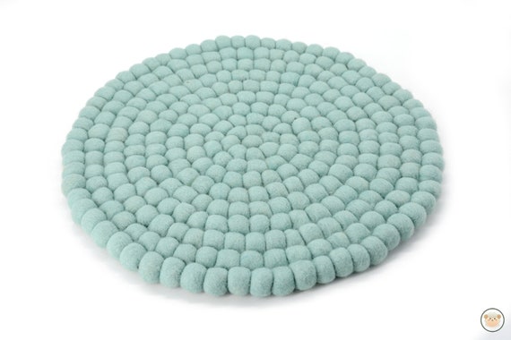 40 CM Felt Ball Chair Pad Mint Blue Handmade Seat Pad Round Woolen Chair Mat Comfortable and Stylish Seating Etsy
