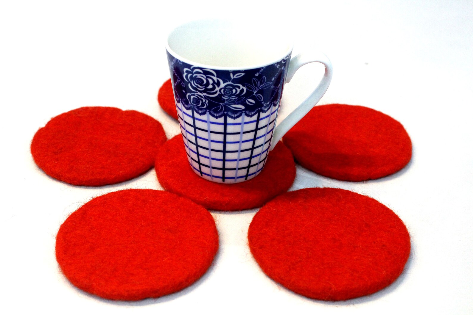 Felt Round Coaster 10 CM Set Of 6 Felt Drink Coaster 100 Etsy