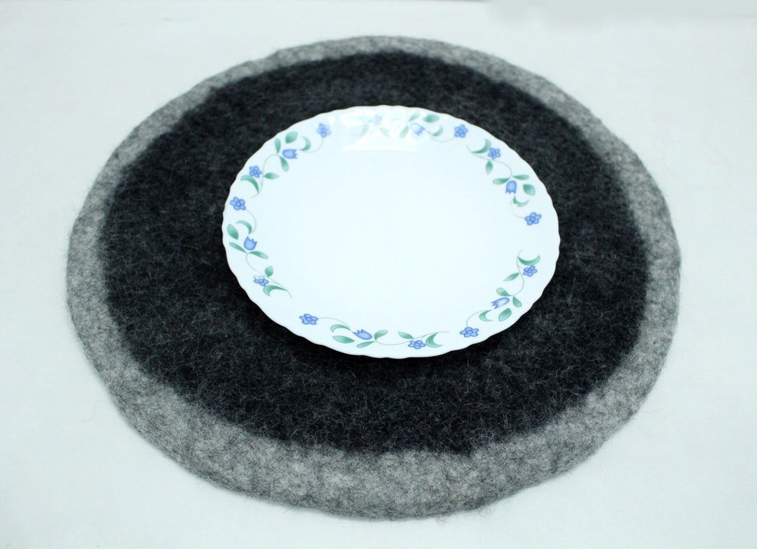 Round Placemat Wool Felt Table Pad housewarming Gift Felt Etsy UK
