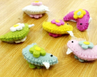 10 pcs Felted Easter Ornaments - 5x3 CM Handmade Easter Hen - Easter Decoration - Spring Decor - Gifts