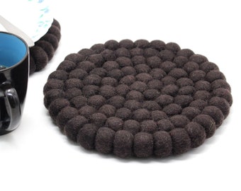 Handmade Wool Trivet for Hot Dishes and Pots  | Protect your Table With Style | Wool Ball Trivets