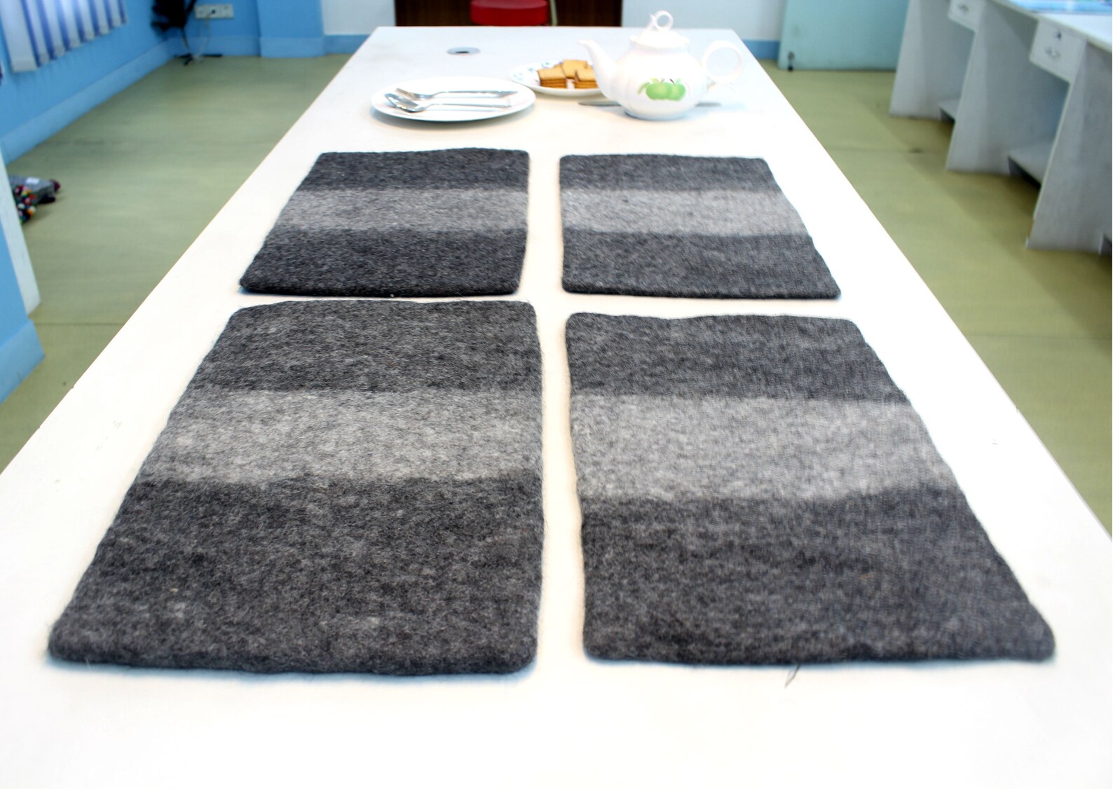 Rectangular Placemat Merino Felted Wool Table Decor Table Etsy