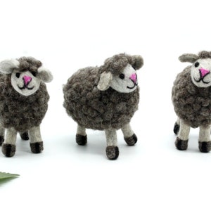 10 pcs Felt Animal Toy - Wool Felted Sheep - Handmade Pretend Play Toy - 15X13cm - Felt Kids Toy Ornament - Home Decoration