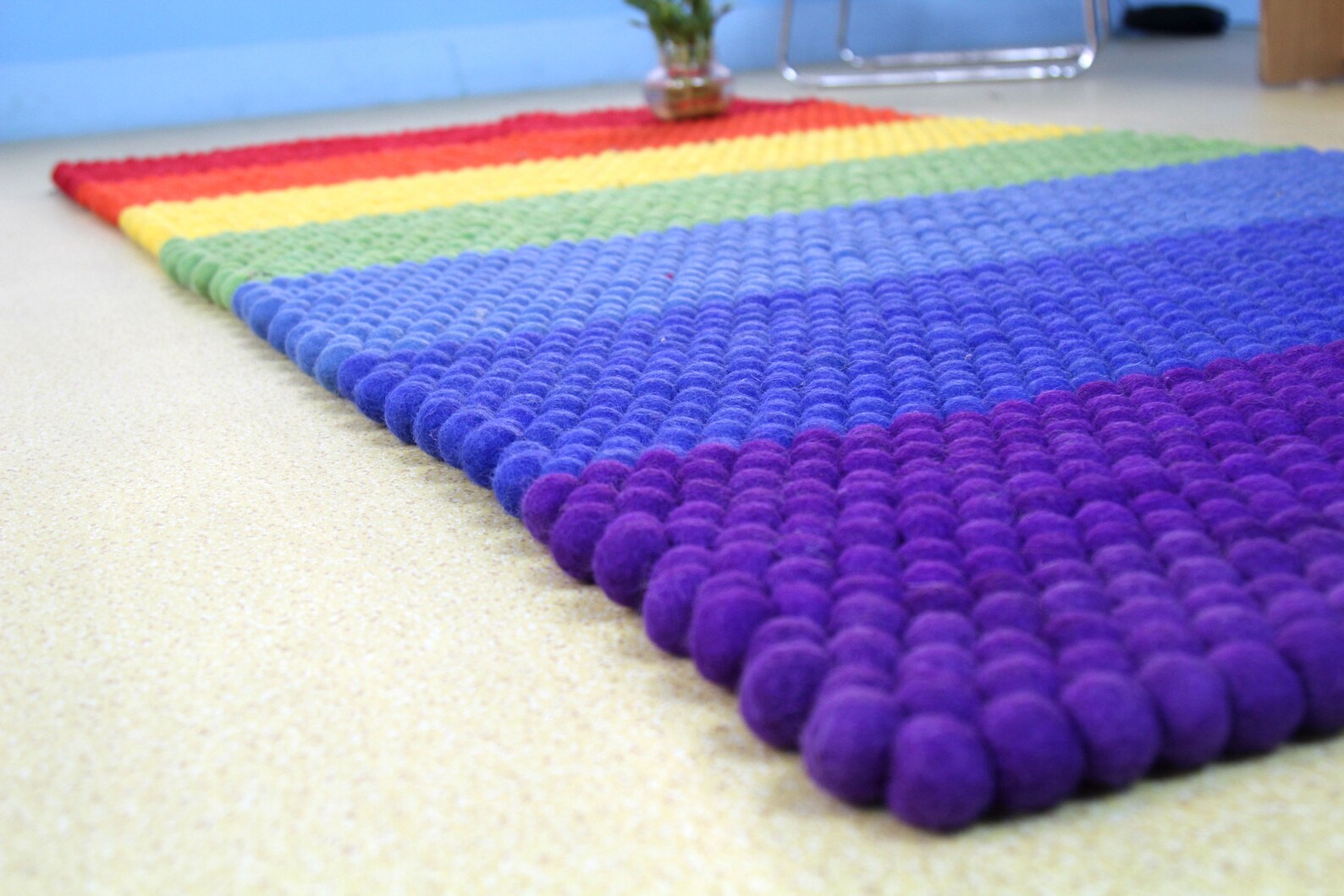 Felt Ball Yoga Rug Handmade Pom Pom Mat Choose Size 90 CM Etsy Canada