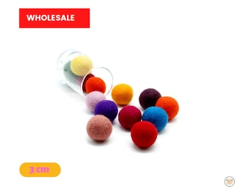 Handmade 100% Wool Felt Balls | 3 CM Pom Poms | Pom Pom Balls | DIY Felt Ball Garland | Wool Felt Pompoms Wholesale|Custom Colors Wool Balls