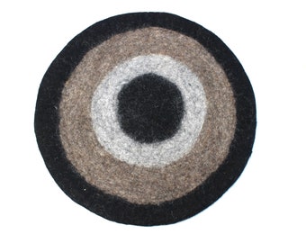 Felt Seat pad (42 cm)| Round Wool Felted Thin Seat Mat| Comfortable and Warm Chair Pad for Everyday Use| Chair Decor