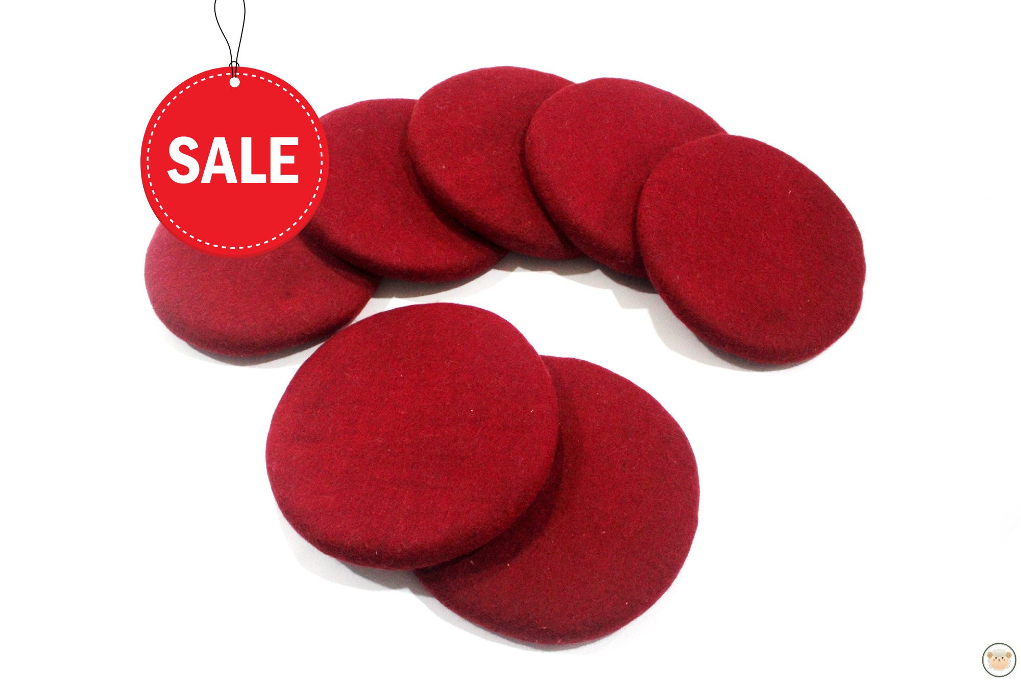 35cm Wool Felted Seat Pad, Round Thick Chair Cushion for Felt Home Decor,  Start With 2 Sets of Handmade Pads 