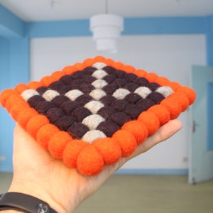 wool felted square trivet