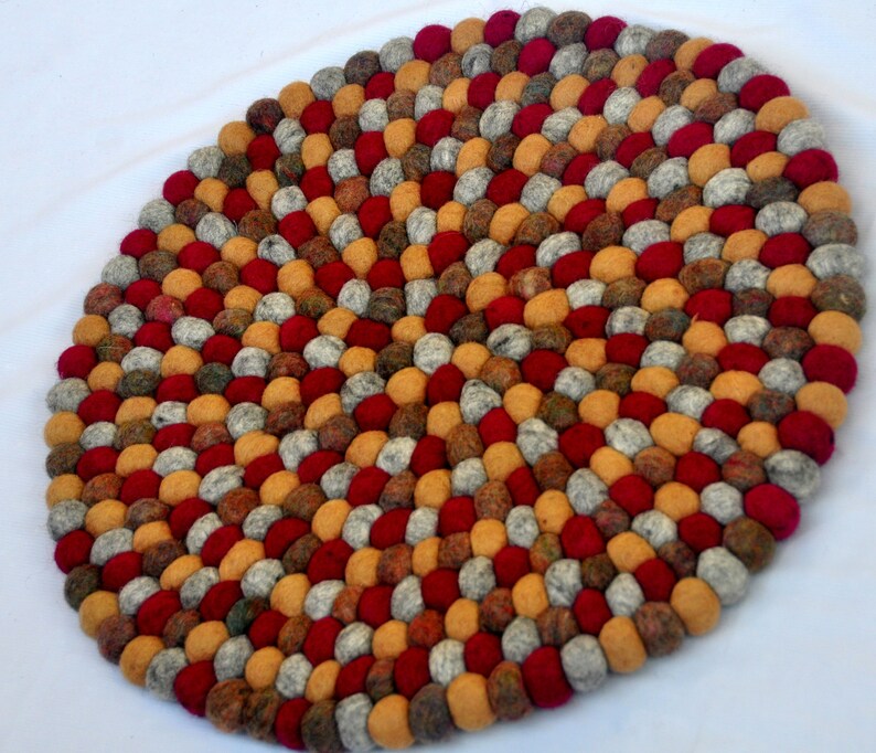 90300 cm Felt ball rug Handmade in Nepal Felted Ball Rugs Etsy