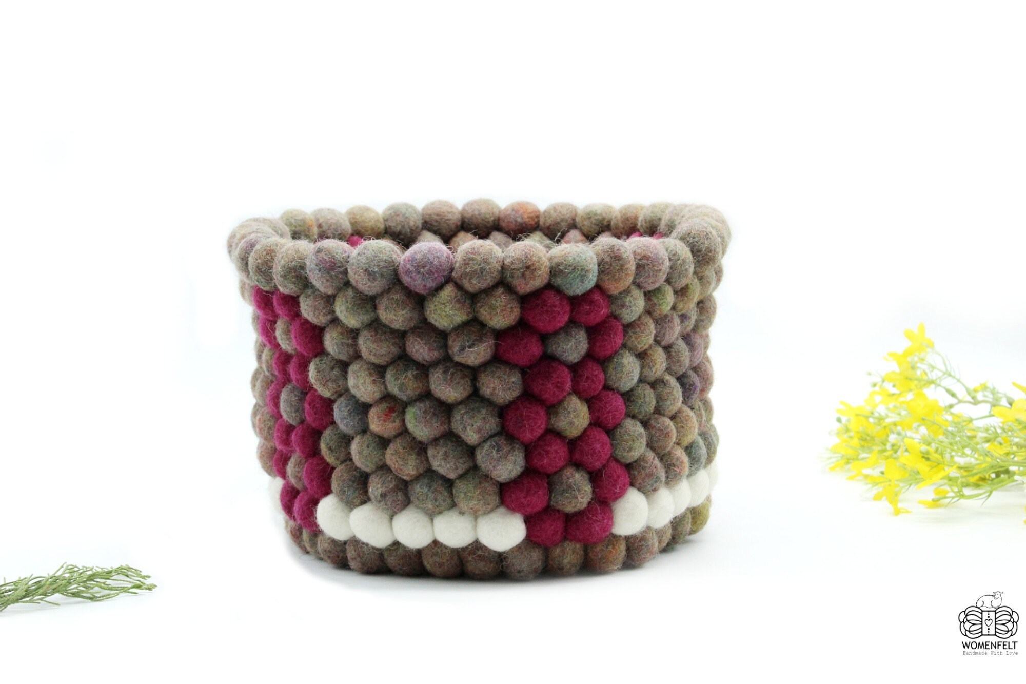 Felted Handmade Storage Basket Felt Ball Basket Storage Etsy