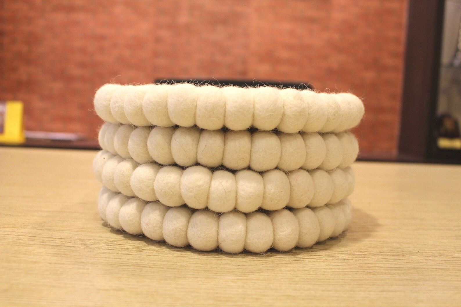 White Felt Ball Trivet Round Handmade Trivet Wool Balls Etsy