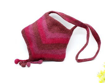 Felted Handmade Everyday Bag - Felt Side Bag - Wool Bag  - Gifts - Felted Hand Bag - Women's Bag - From Nepal