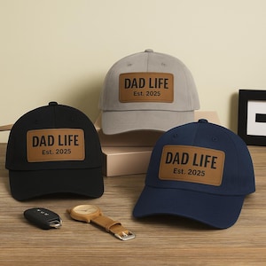 Hat For Dad, Stylish Dad Hat with Leather Patch, Perfect Gift for Fathers, Casual Wear, Birthday, Father&#39;s Day, Everyday Style, Dad Life