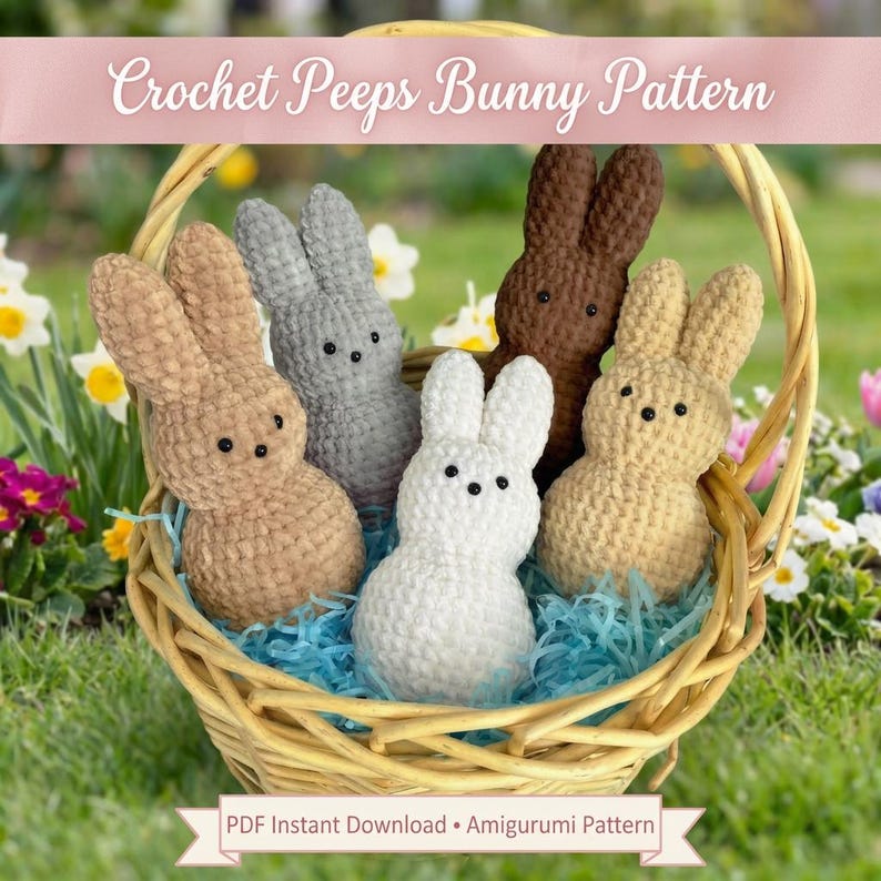 No-sew Crochet Peep Pattern, Beginner Plush Amigurumi Craft (PDF ...