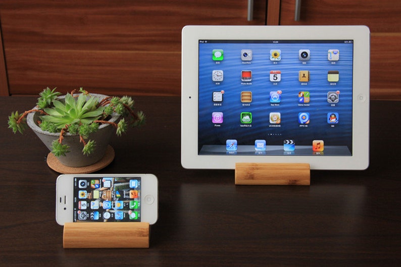 bamboo iPad stand iphone stand Wooden iPad Holder iPad Dock iphone Wood