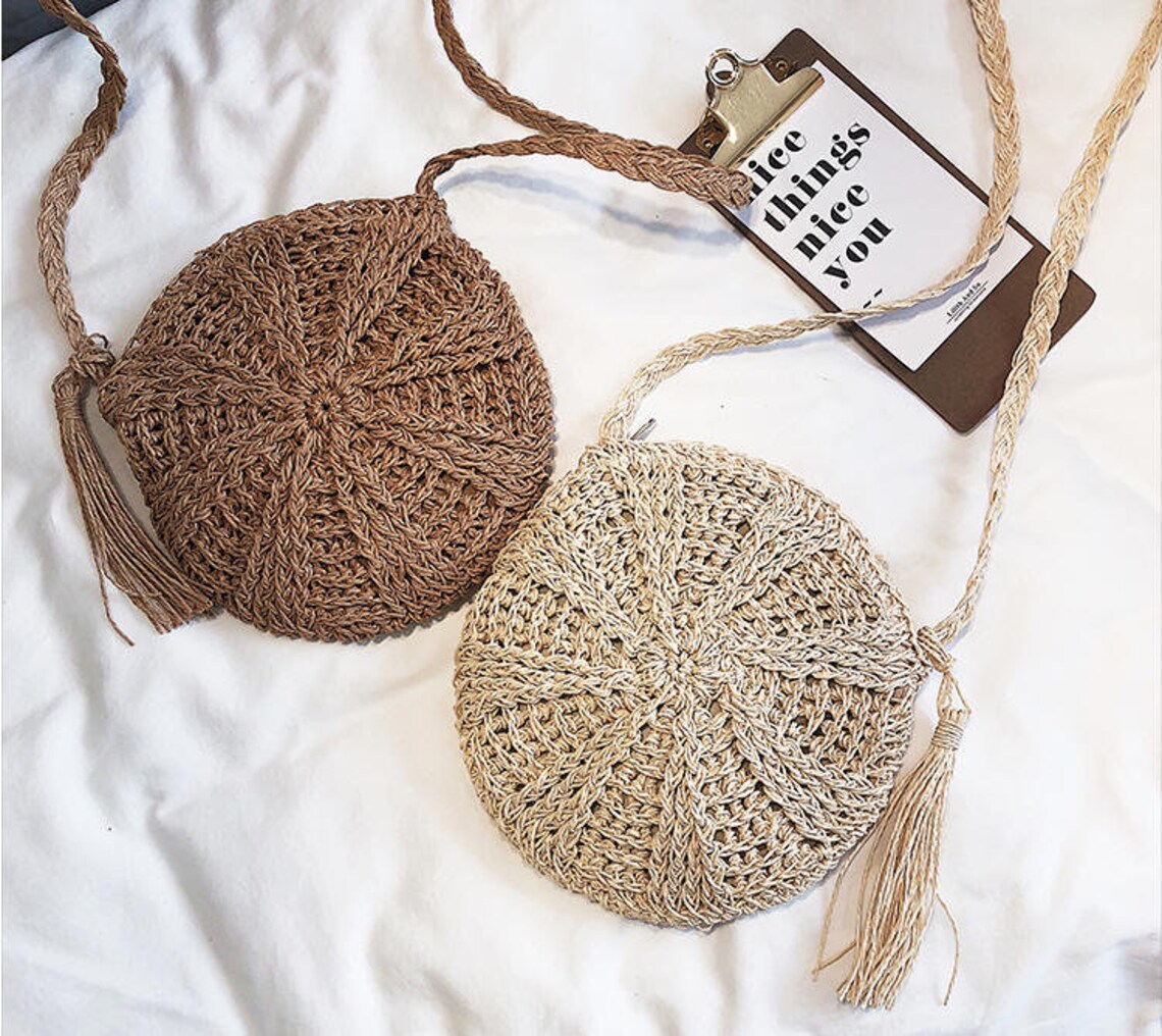 Handmade Straw Bag Summer Straw Handbag Handwoven Straw Tote Etsy