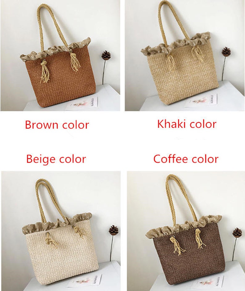 Handmade Straw Bag Summer Straw Handbag Handwoven Straw Tote Etsy