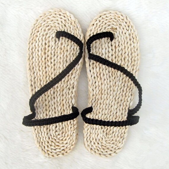 Slippers / straw shoes/straw slippers/natural/handmade/woven Etsy